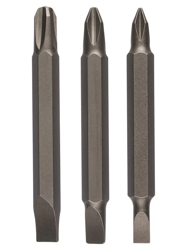Bosch 3-delers dobbeltblad sett for phillips-kryssporskruer og skruer med rett spor (PH, S) S0,6x4,5-PH1; S0,8x5,5-PH2; S1,2x6,5-PH3; 60 mm