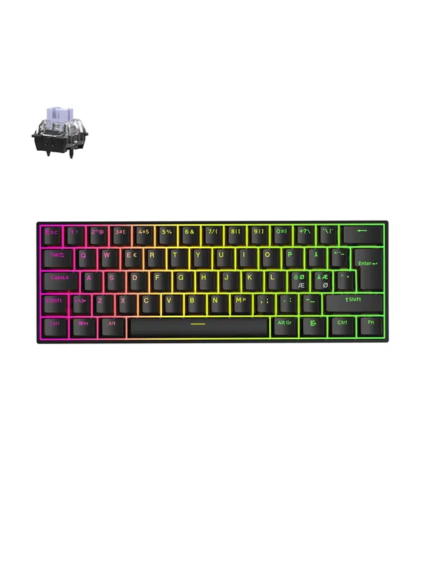 MCHOSE Ace 60 Pro KTEK Magnetic Max Hall Effect - Gamingtastatur - Uten numpad - Nordisk - Svart