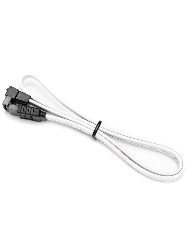DUTZO SATA kabel - Hvit - 0.5 m - Rett og 90°-kontakt