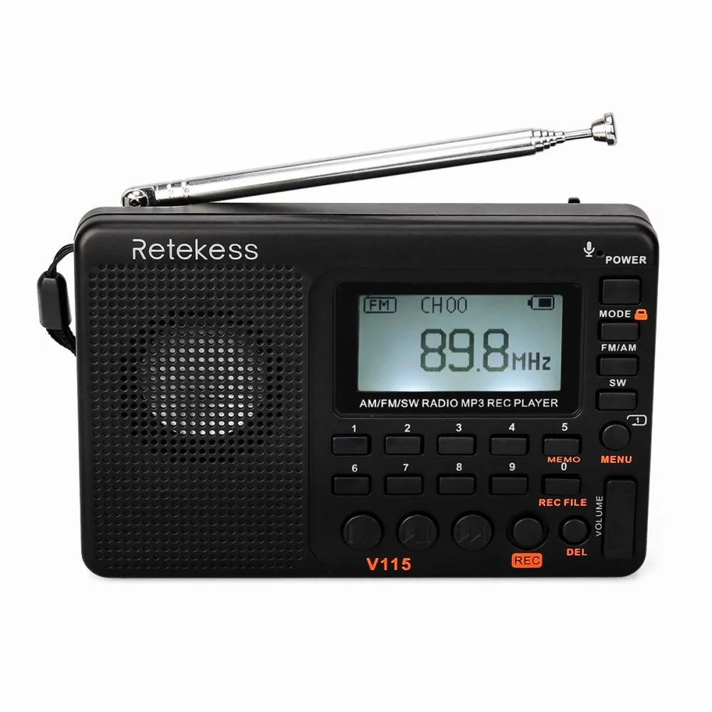 RETEKESS V - 115 bærbar FM AM - radio MP3 - spiller med digital skjerm