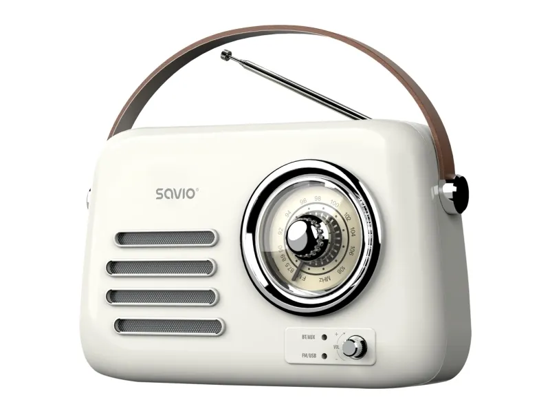 Savio RS-02, Bærbar, Analog, FM, 87,5 - 108 MHz, 3 W, Hvit