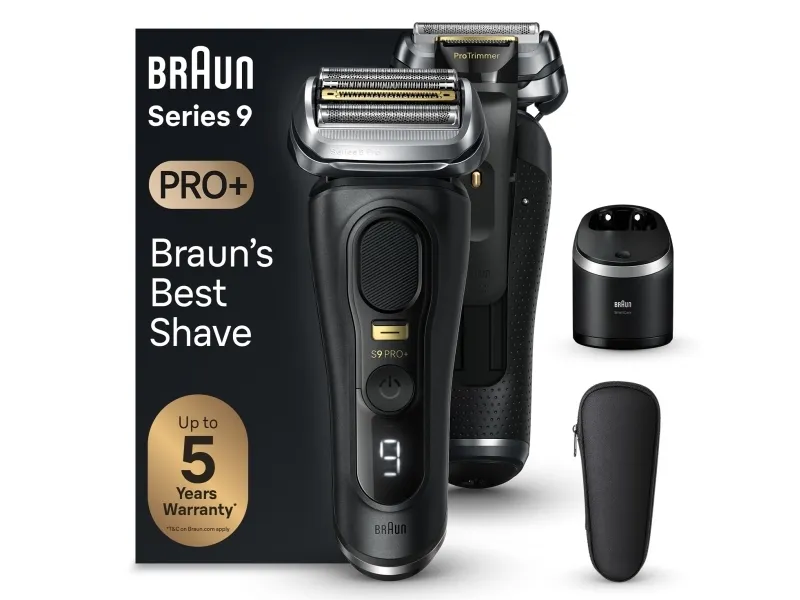 Braun Series 9 Pro+ 9560cc, Sort, Batteri, Lithium-Ion (Li-Ion), Innebygd batteri, 60 min, Boks
