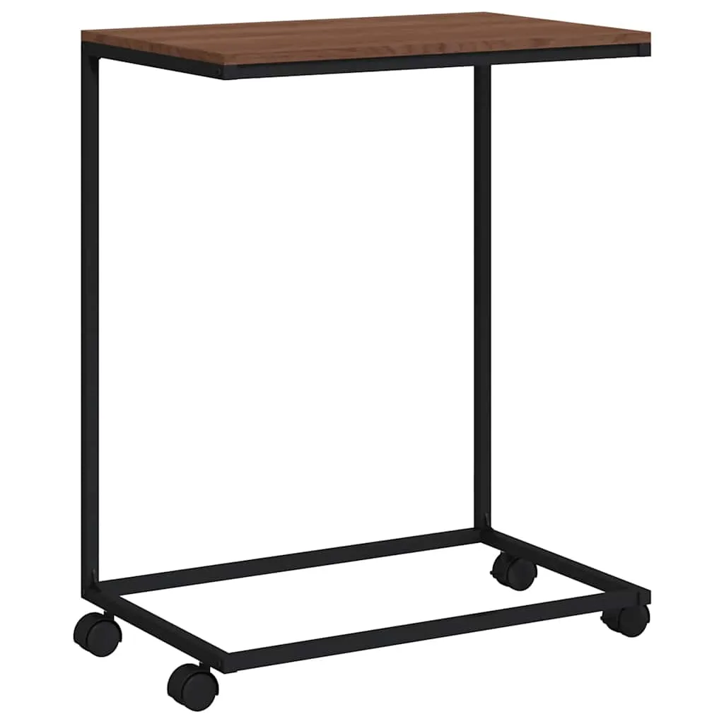 vidaXL Sidebord med hjul svart 55x35x70 cm konstruert tre