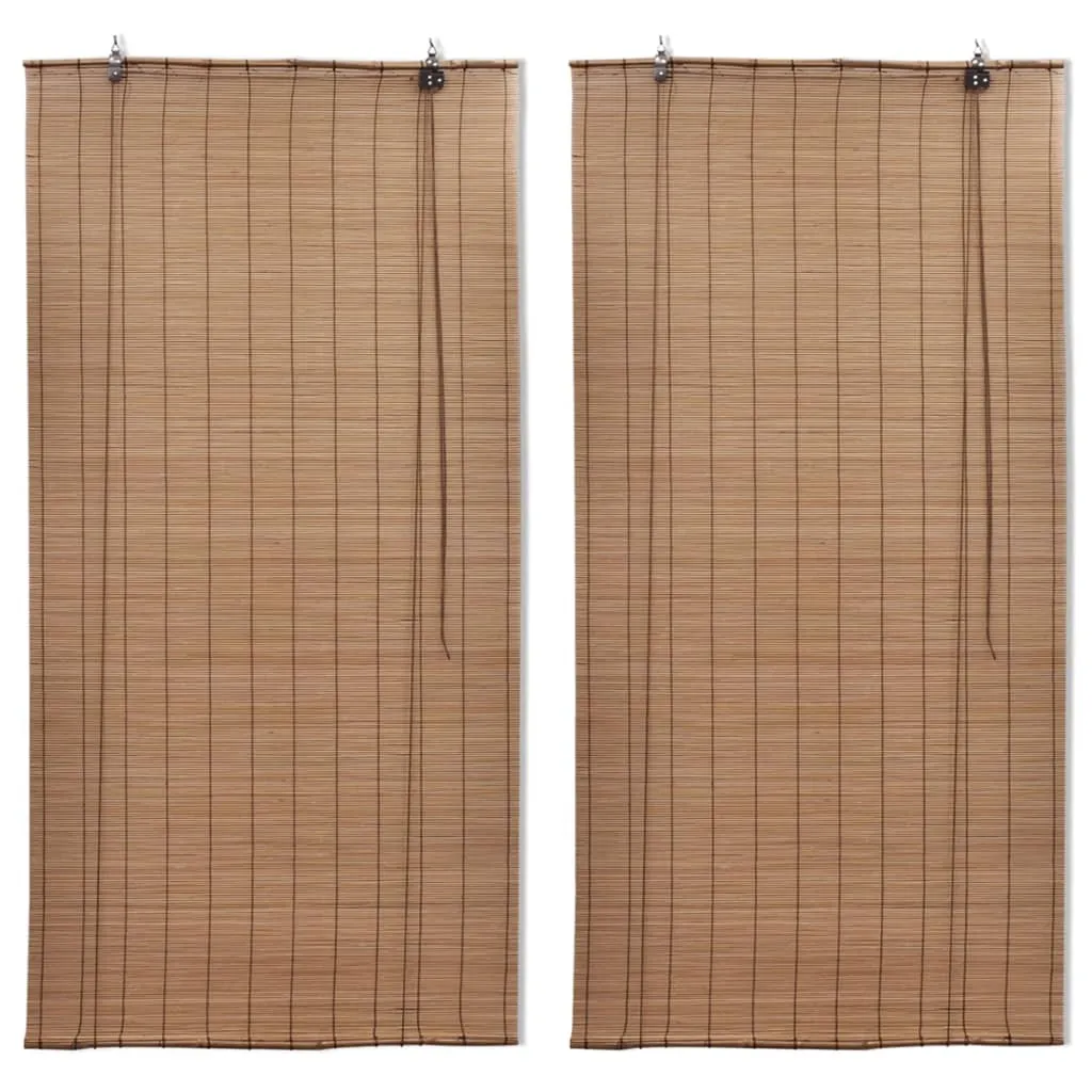 vidaXL Rullegardiner 2 stk bambus 120x220 cm brun