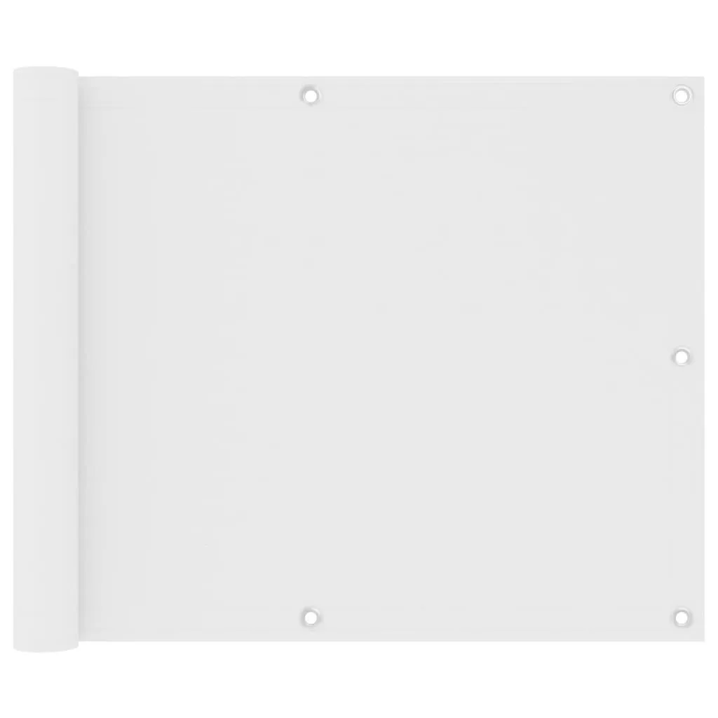 vidaXL Balkongskjerm hvit 75x400 cm oxfordstoff
