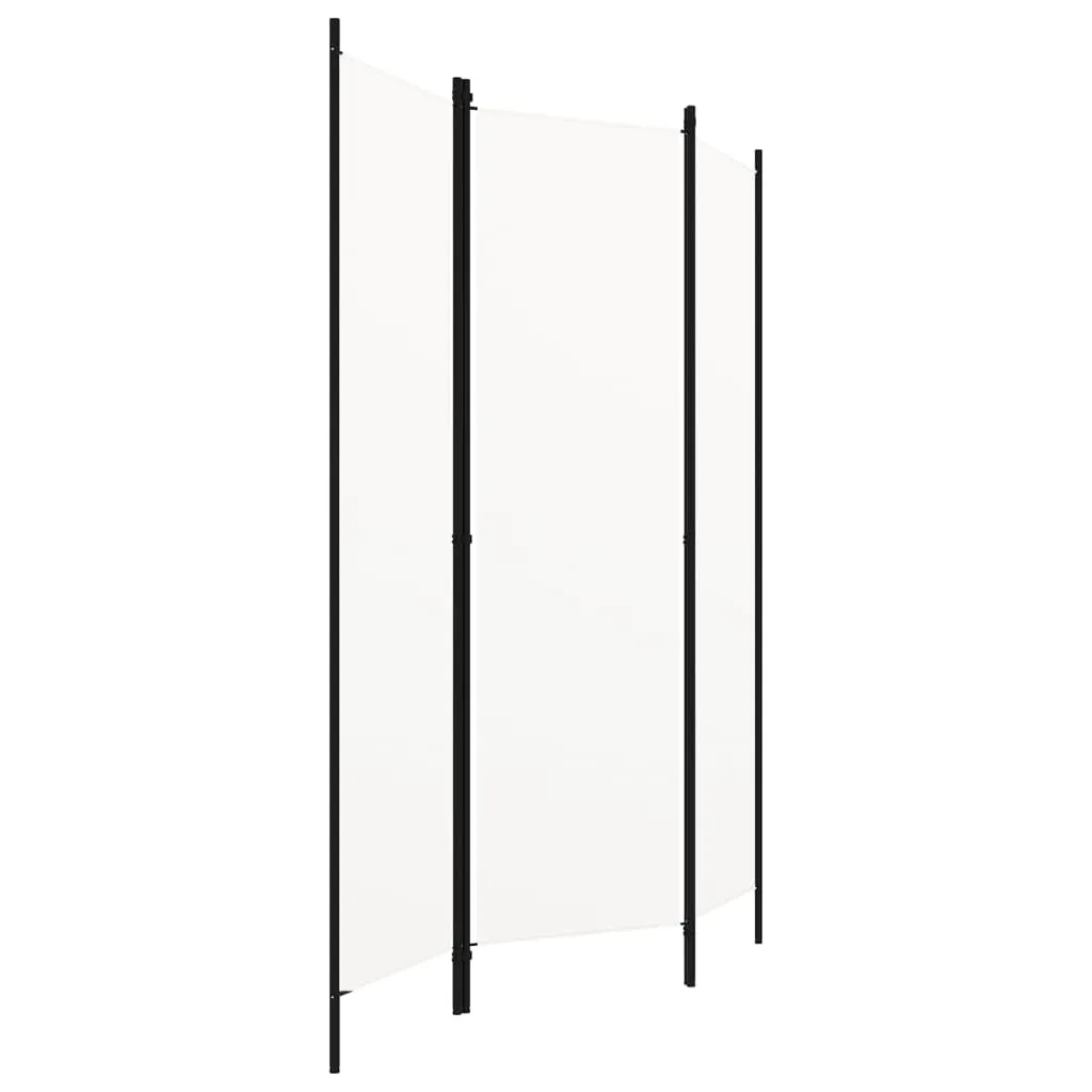vidaXL Romdeler 3 paneler hvit 150x180 cm