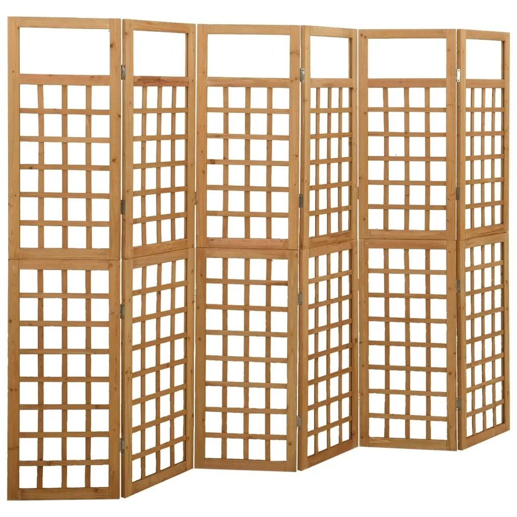 vidaXL Romdeler/espalier 6 paneler heltre gran 242,5x180 cm