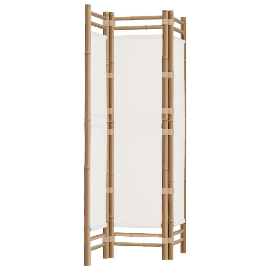 vidaXL Sammenleggbar romdeler 3 paneler 120 cm bambus og lerret