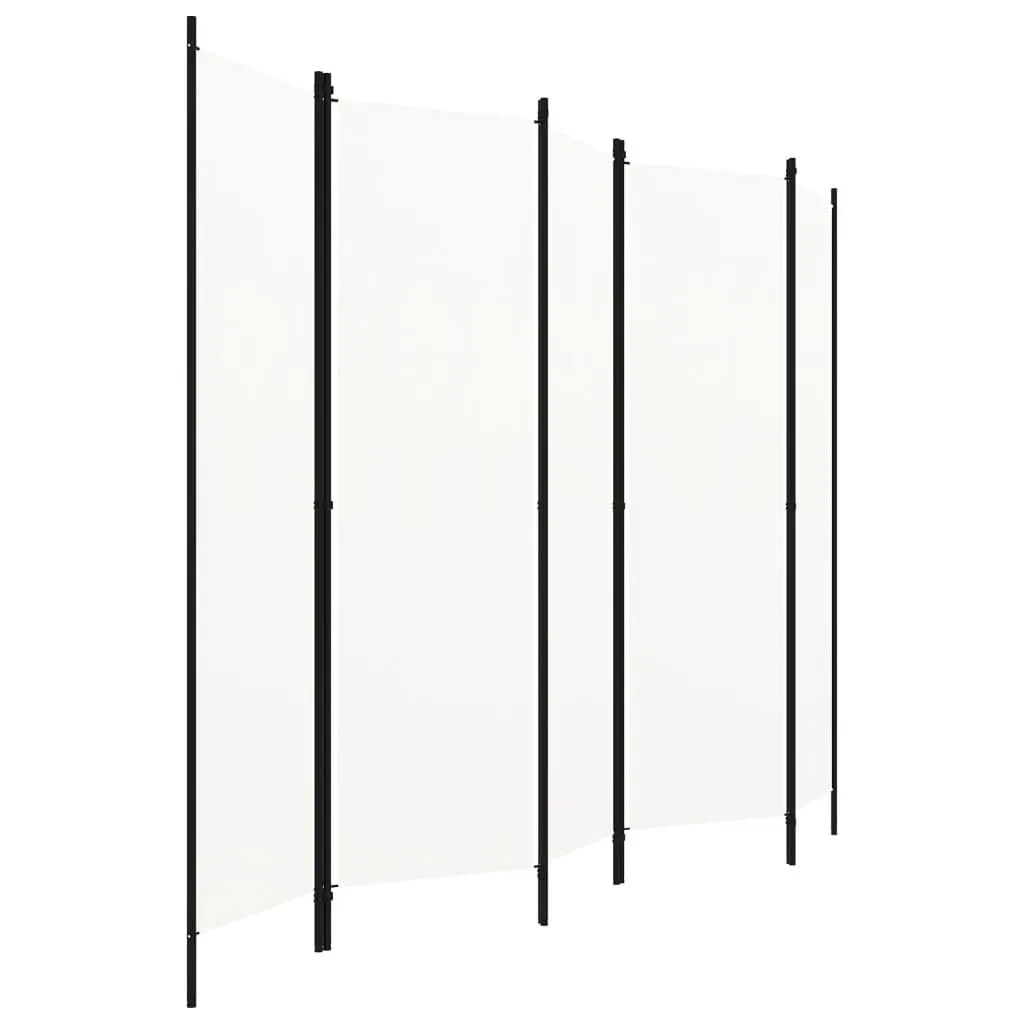 vidaXL Romdeler med 5 paneler hvit 250x180 cm