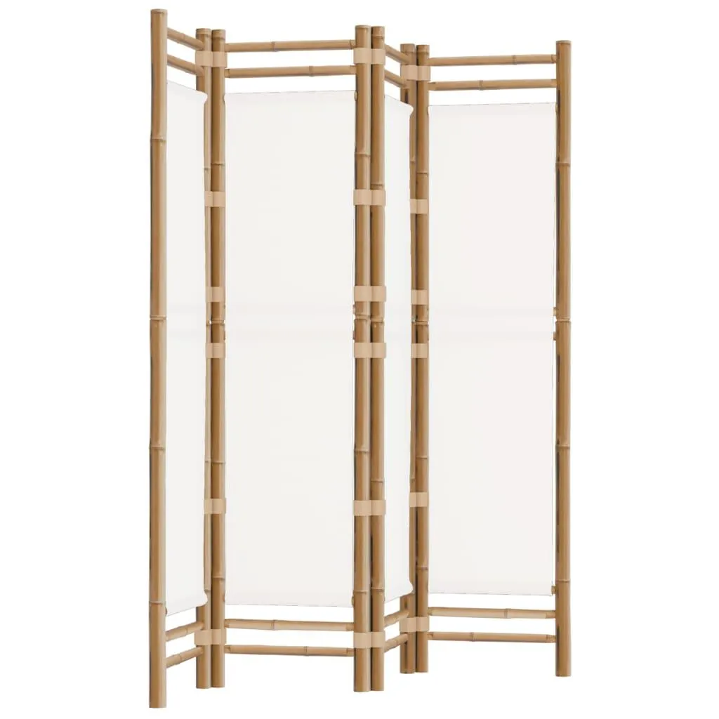 vidaXL Sammenleggbar romdeler 4 paneler 160 cm bambus og lerret