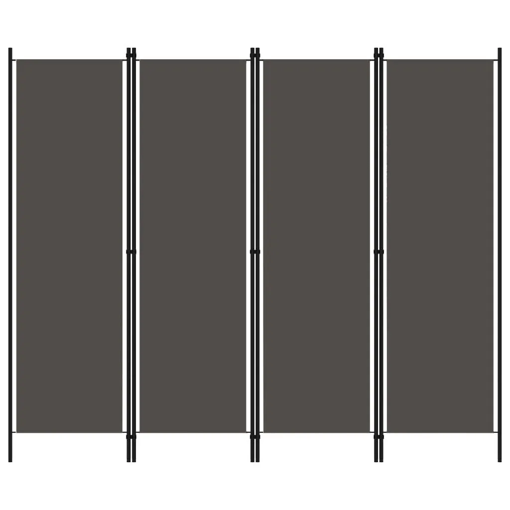 vidaXL Romdeler 4 paneler antrasitt 200x180 cm