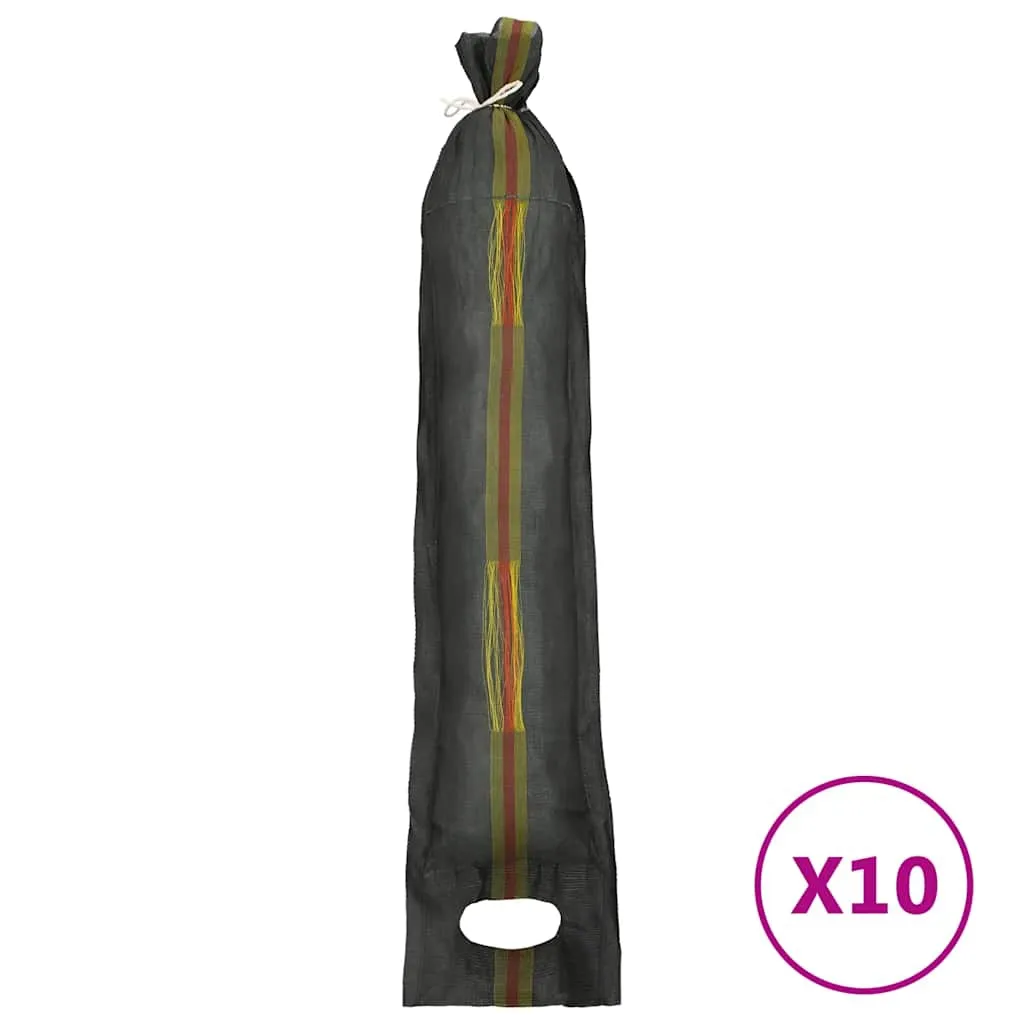vidaXL Sandsekker 10 stk mørk grønn 103x25 cm HDPE