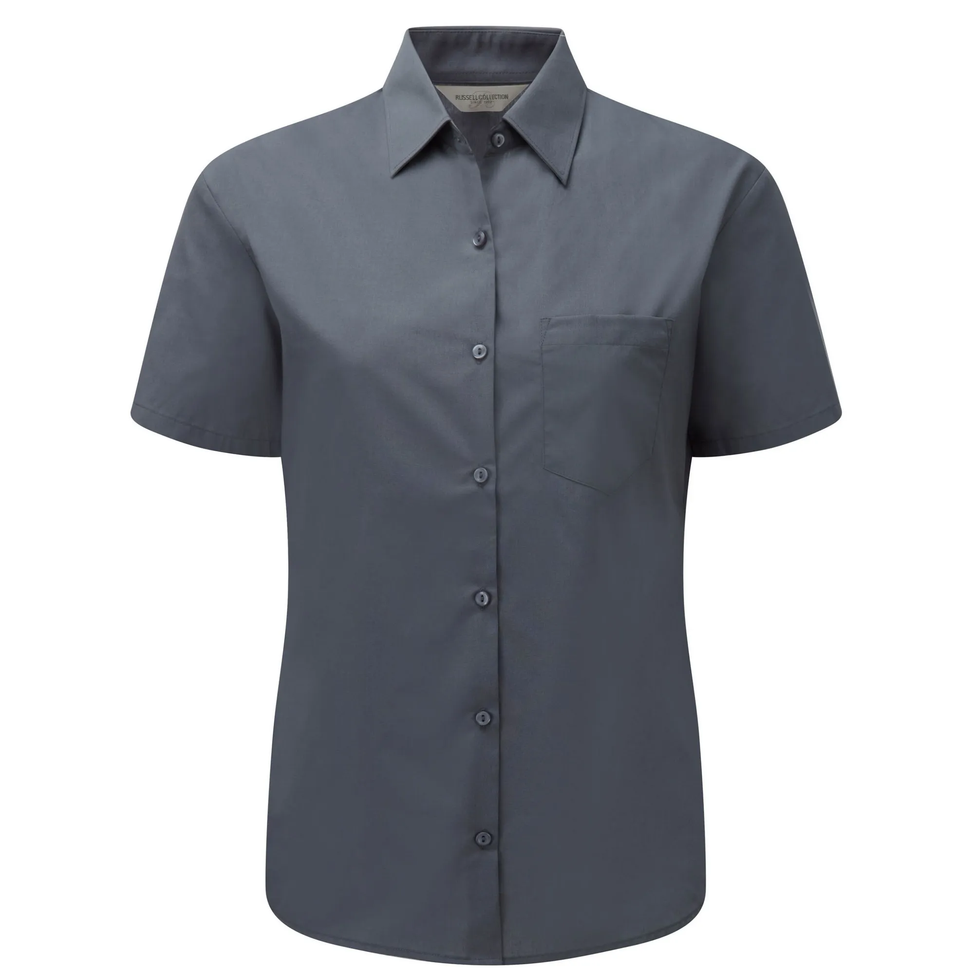 Russell Collection Womens/Ladies Poplin Easy-Care Short-Sleeved Formal Shirt