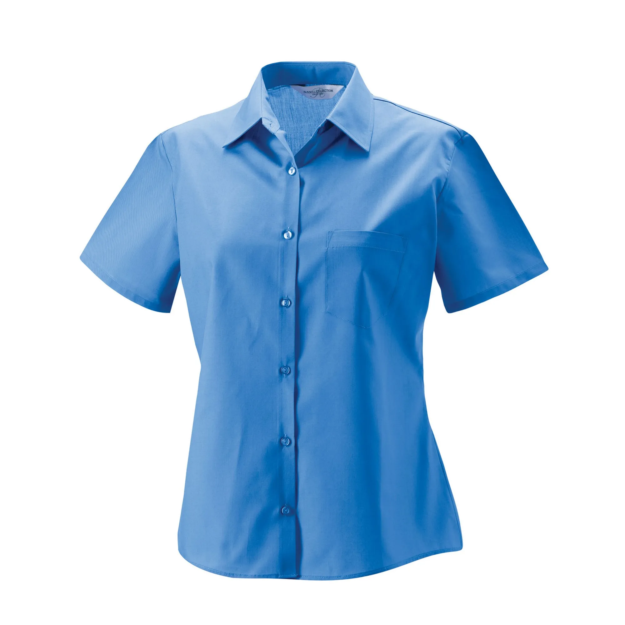 Russell Collection Womens/Ladies Poplin Easy-Care Short-Sleeved Formal Shirt