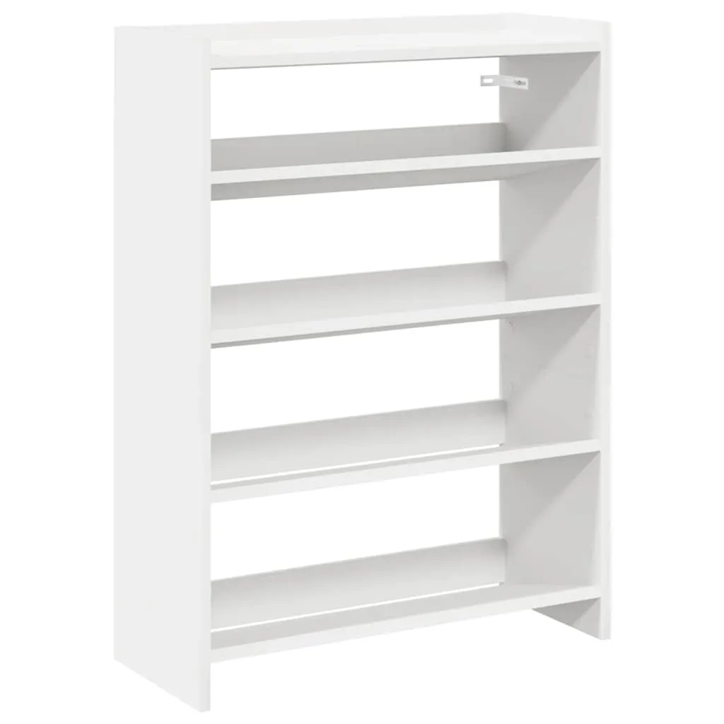 vidaXL Skohylle hvit 60x25x81 cm konstruert tre