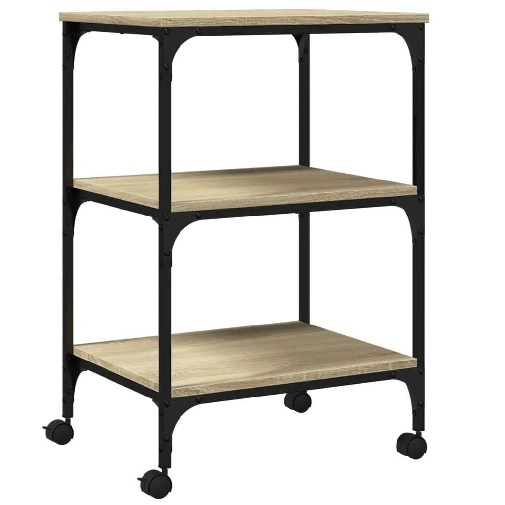vidaXL Skriverbord 3 hyller sonoma eik 50x41x75 cm konstruert tre