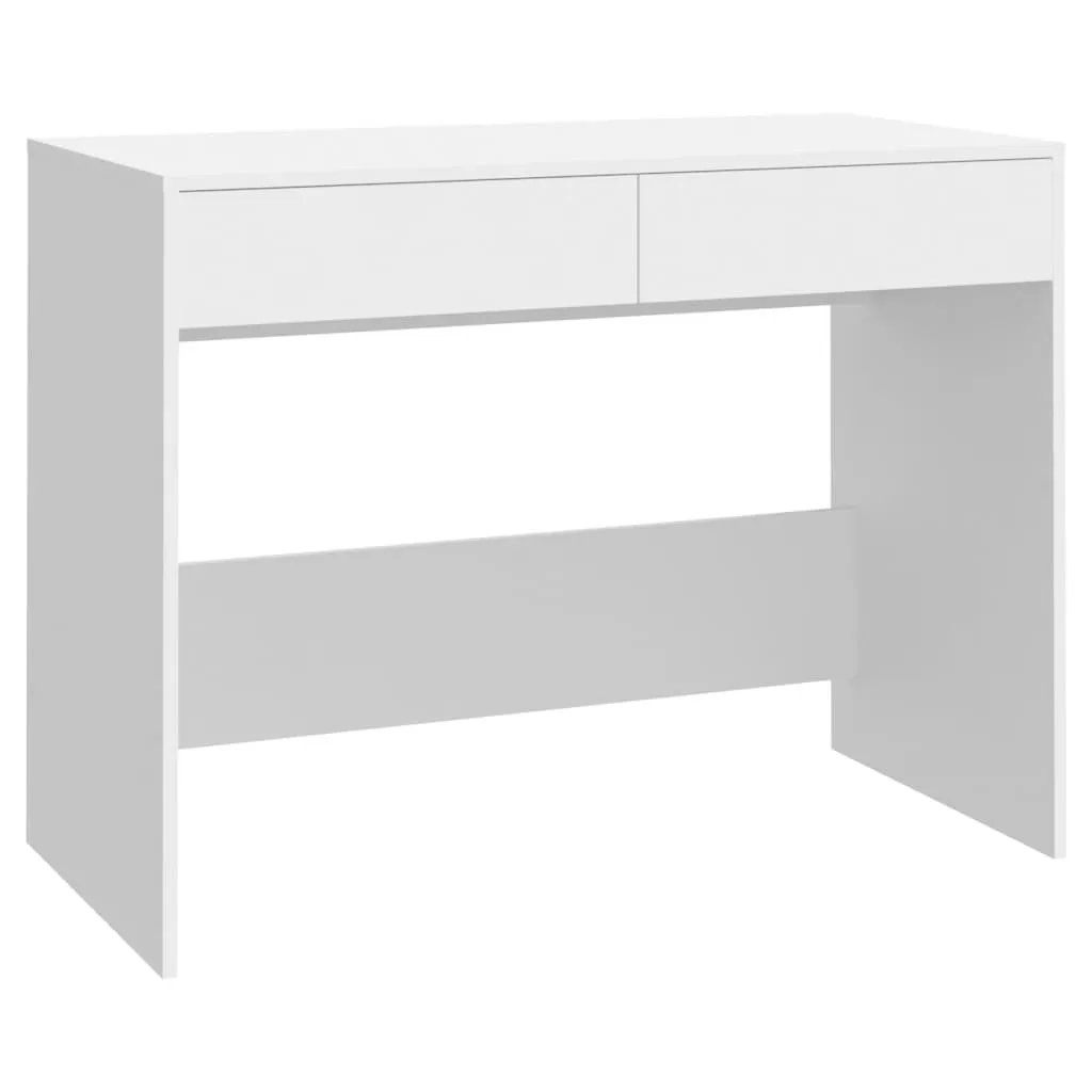 vidaXL Skrivebord hvit 101x50x76,5 cm sponplate