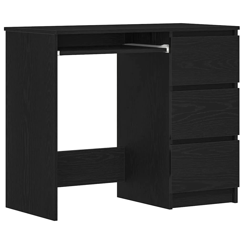 vidaXL Skrivebord svart eik 90x45x76 cm konstruert tre