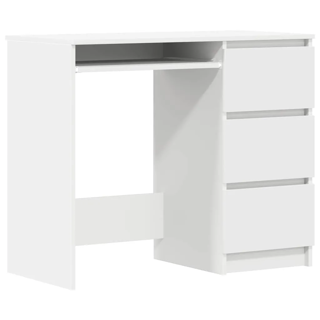 vidaXL Skrivebord hvit 90x45x76 cm konstruert tre