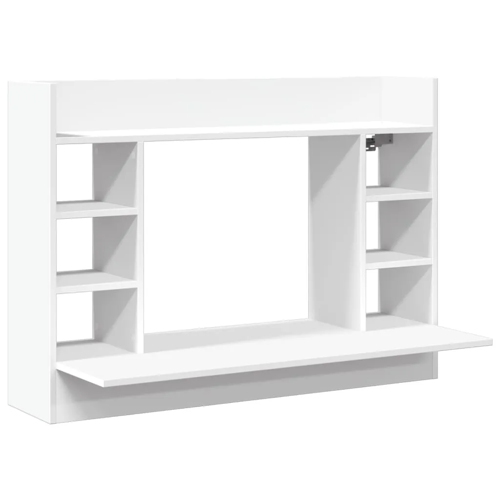 vidaXL Veggmontert skrivebord hvit 105x48x75 cm konstruert tre
