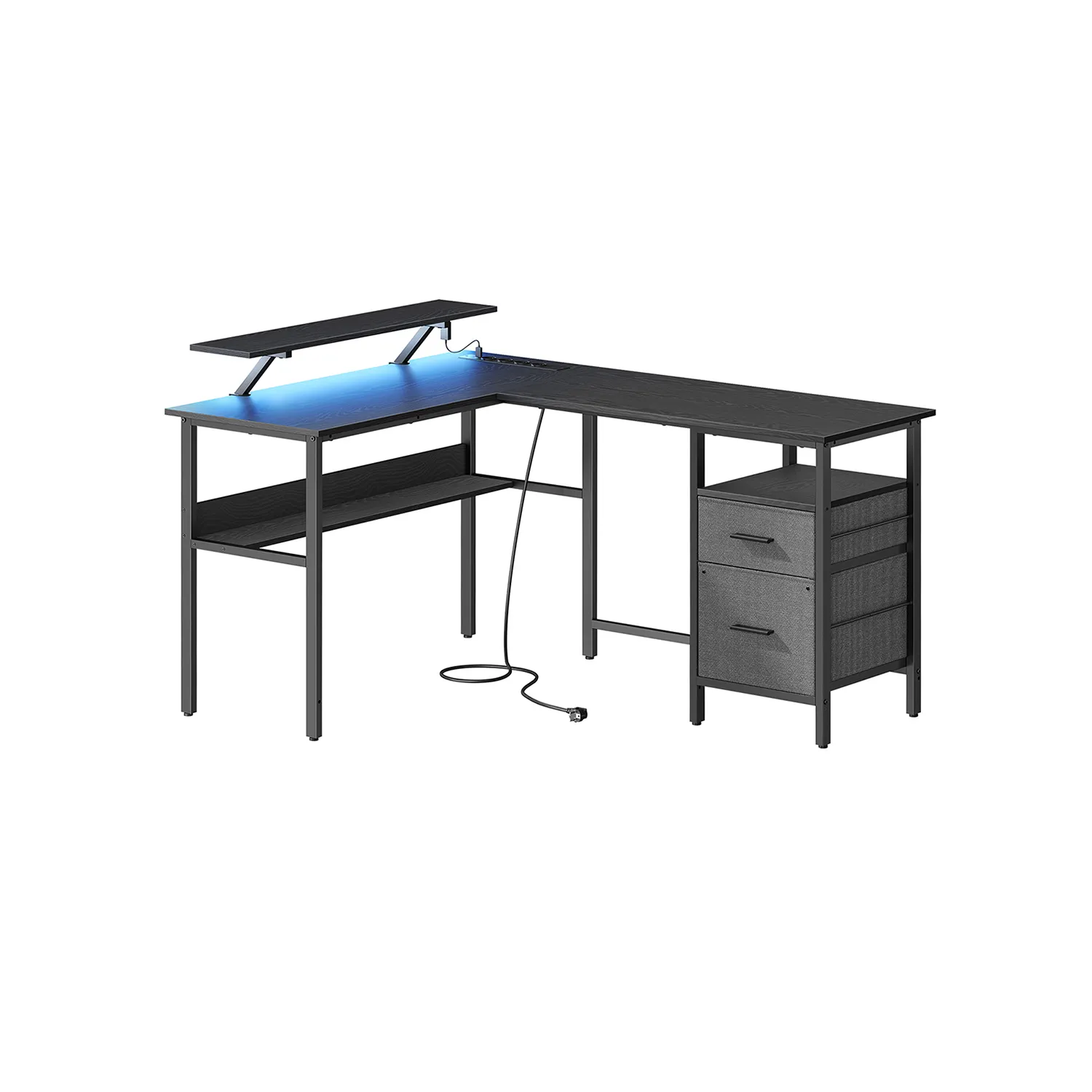 L-formet skrivebord, 150x120x76 cm
