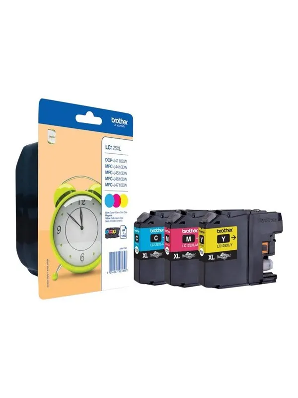 Brother LC125XLRBWBP / LC 125XL Rainbow Pack Cyan Magenta Yellow - Blekkpatron Cyan
