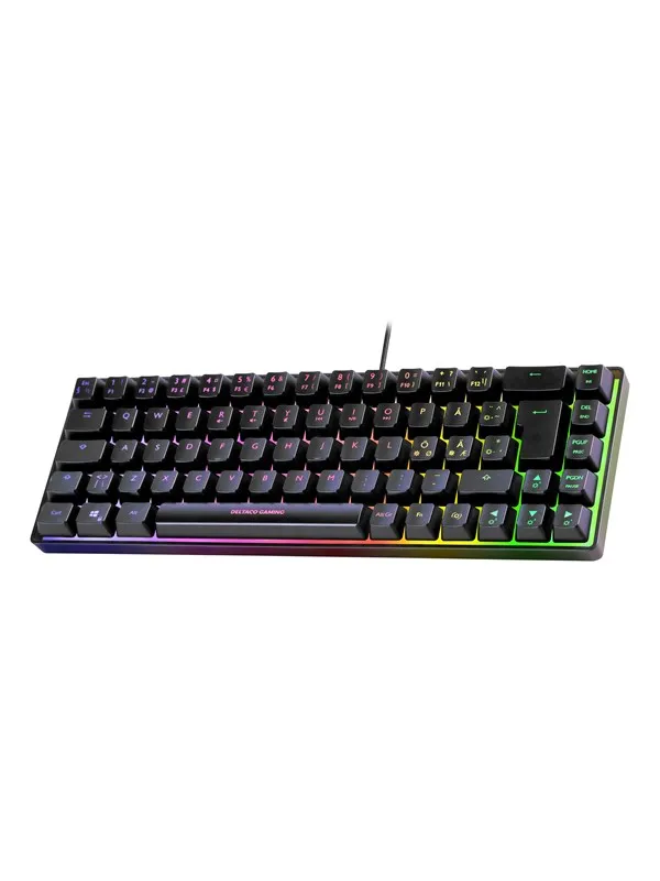 Deltaco GAMING DK240 Mini RGB Membrane Keyboard - Gamingtastatur - Uten numpad - Nordisk - Svart