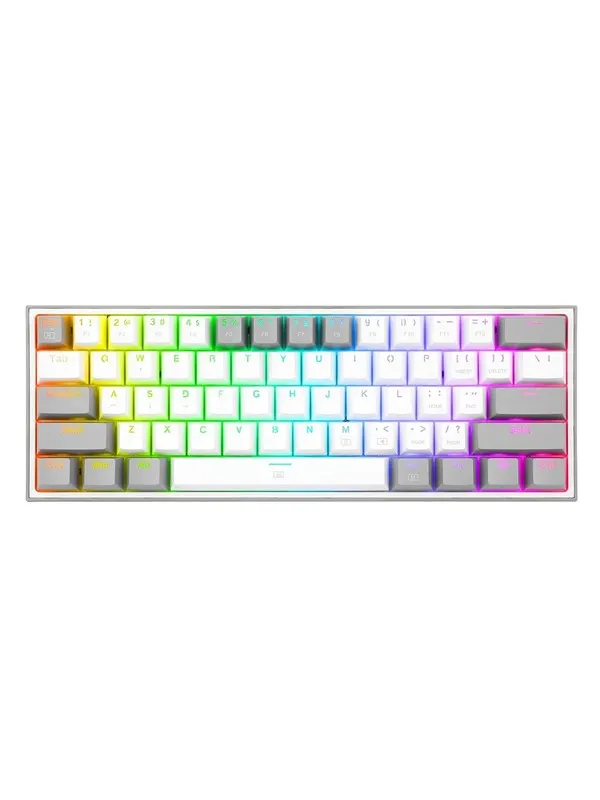 REDRAGON K617-RGB Fizz RGB White/Grey keyboard - Gamingtastatur - Engelsk (USA) - Hvit