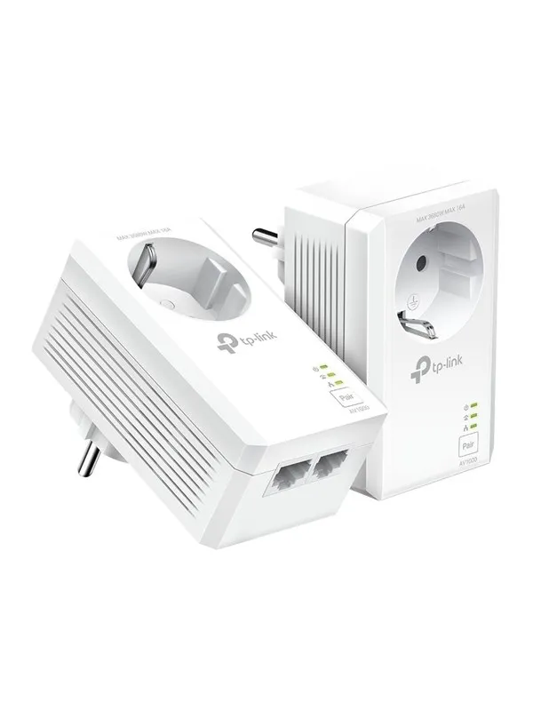 TP-Link TL-PA7027P KIT AV1000 2-Port Gigabit Passthrough Powerline Starter Kit Homeplug / PowerLine