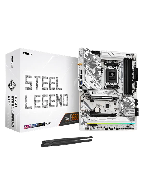 ASRock B650 STEEL LEGEND WIFI Hovedkort - AMD B650 - AMD AM5 socket - DDR5 RAM - ATX
