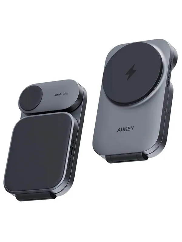 Aukey LC-MC312 MagFusion Z Qi2 3-in-1 Foldable Wireless Charging Station