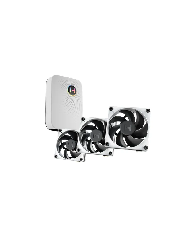HYTE THICC FP12 Fan 3 Pack - Kabinettvifte - 120mm - Hvit med svarte vinger - 47 dBA
