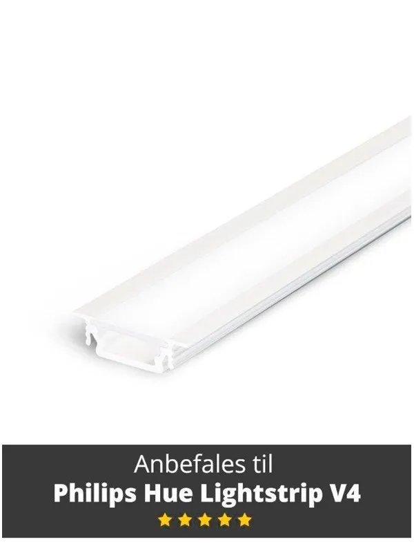 Light Solutions Aluminiumsprofil - Model G til Philips Hue og WiZ - Hvid