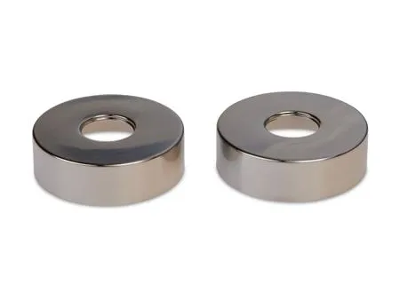 Blue Label rosetter - børstet nikkel - diameter Ø74 mm - højde 21 mm - leveres i sæt af 2 stk.