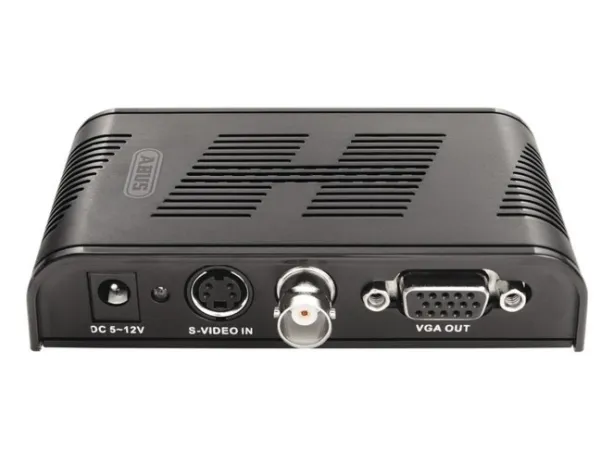 ABUS TVAC20001, Svart, 1600 x 1200 piksler, NTSC, PAL, Composite + S-Video, VGA, 12 V