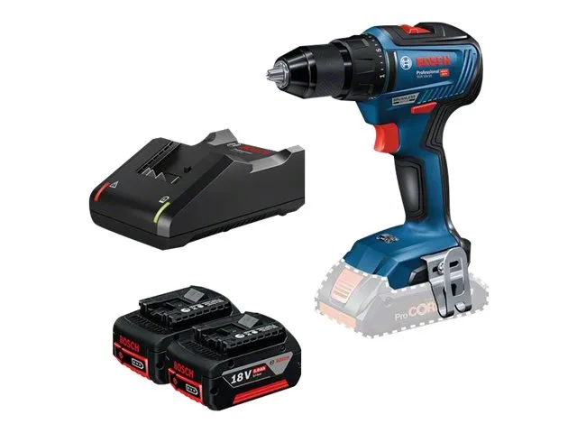 Bosch GSR Professional 18V-55 - Drill/driver - trådløs - 2 hastigheter - nøkkelfri borhylse 13 mm - 55 N·m - 2 batterier - 18 V