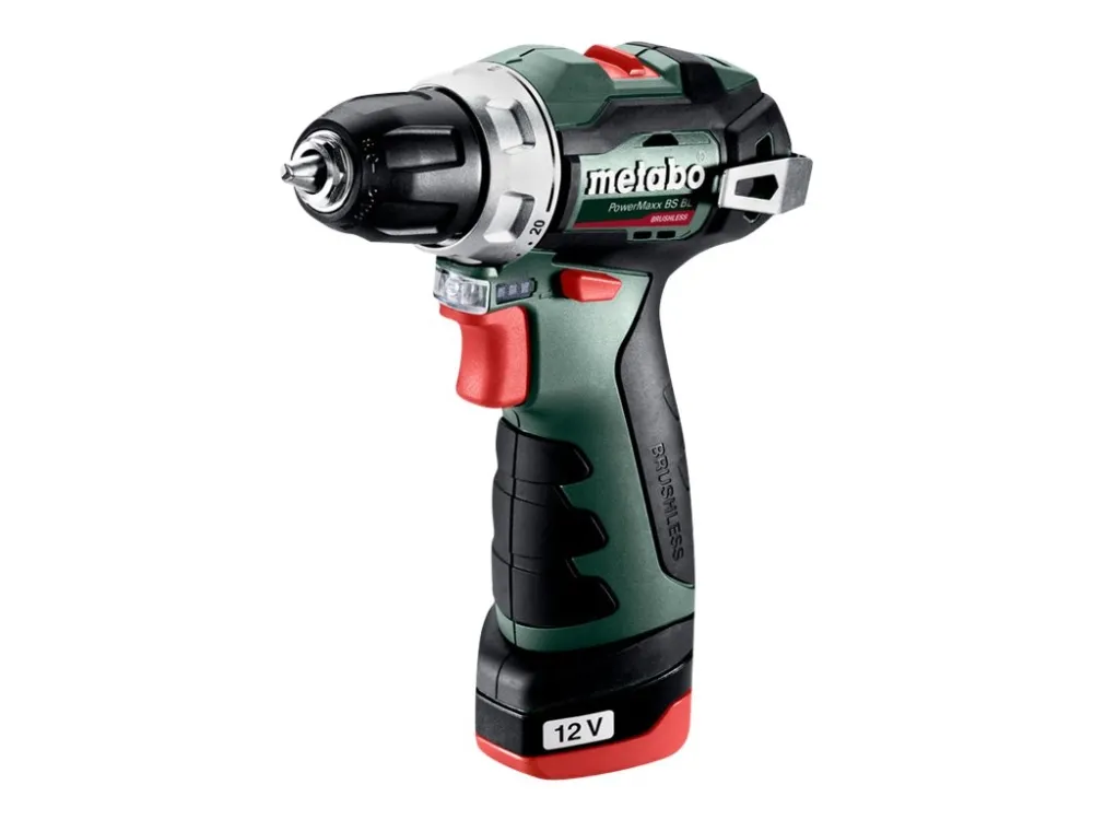 Metabo PowerMaxx BS BL - Drill/driver - trådløs - 2 hastigheter - nøkkelfri borhylse 10 mm - 38 N·m - 2 batterier - 12 V
