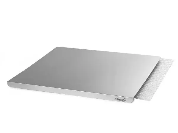Gi.Metal Pastry board / cutting board of stainless steel 50x50cm with non-slip an