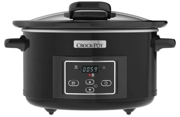 Crock-Pot CSC052X, 4,7 l, Svart, Sølv, Digitalt, 0,5 timer, 20 timer, Glass