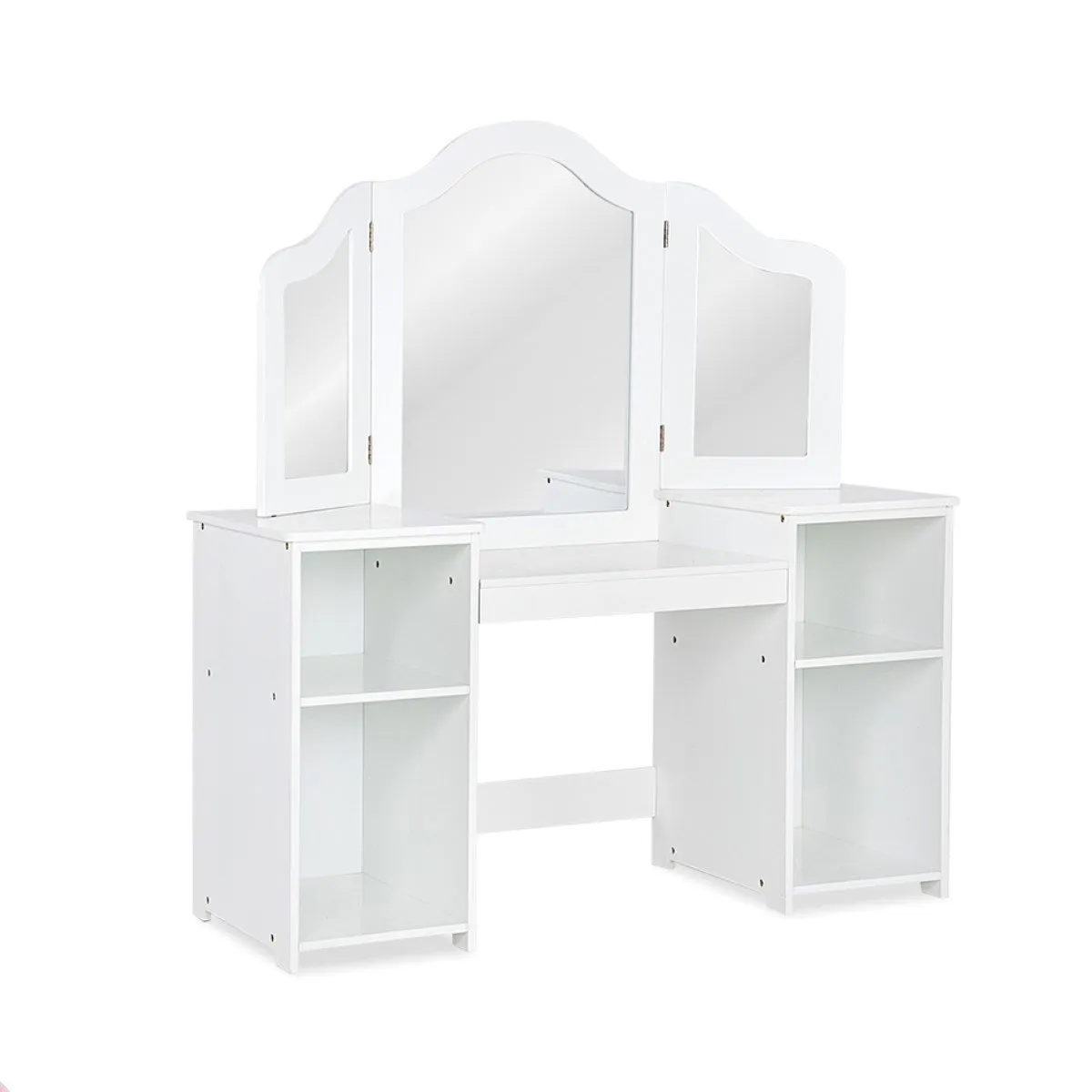 2 i 1 toalettbord for barn med speil 107 × 40 × 117 cm hvit