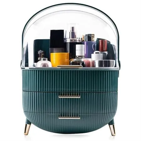 UNIQ Retro Sminkeboks Organiser - Mørkegrønn Mint
