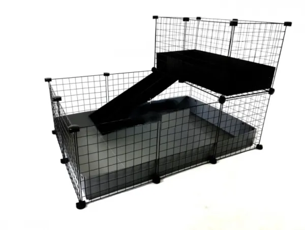 C&C modulært bur 3x2 + Loft 2x1 + Ramp sølv