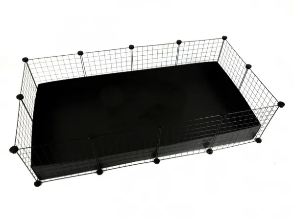 C&C bur, modul 4x2, for marsvin, kanin, pinnsvin, svart, 149 x 77cm