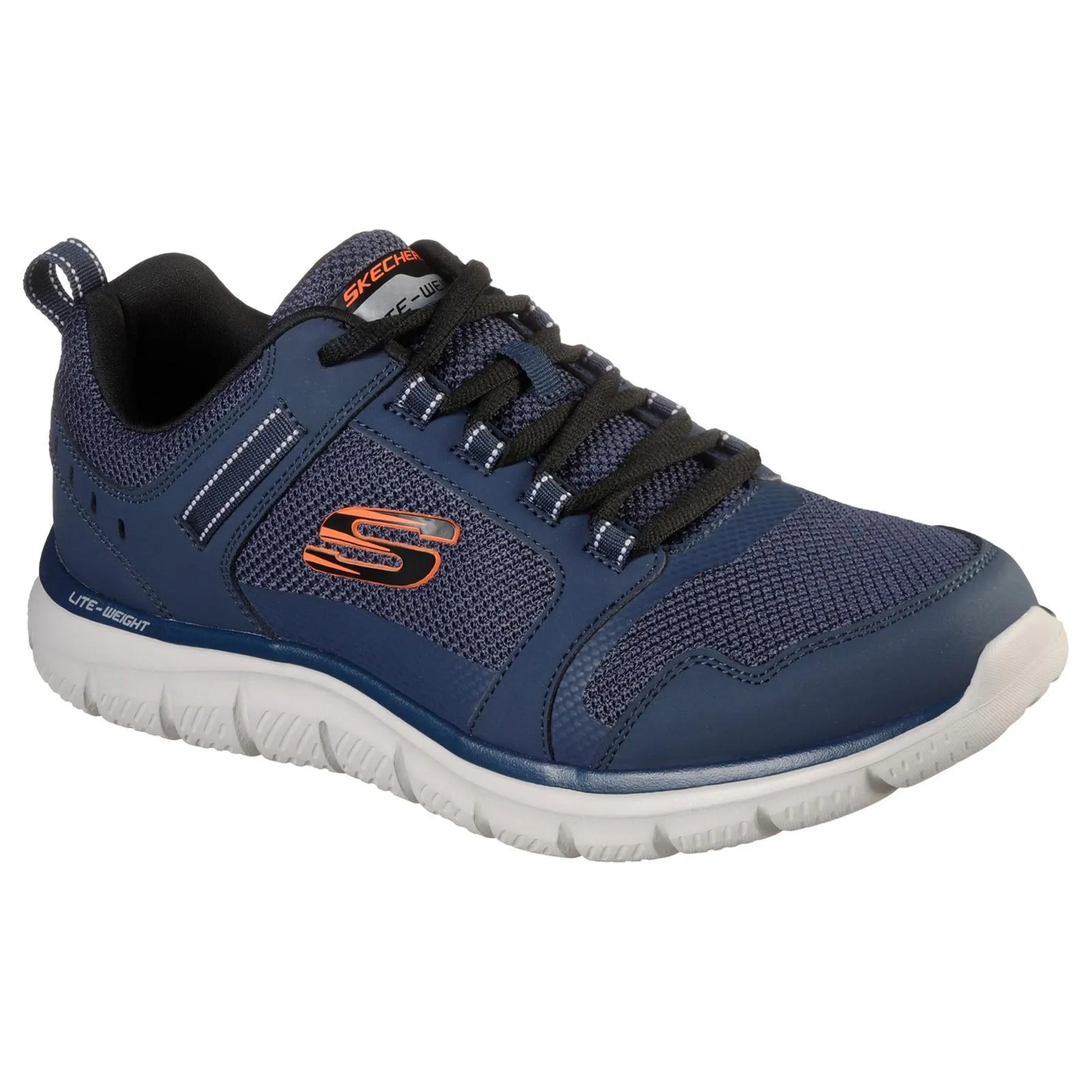 Skechers Mens Track Knockhill Action Leather Trainers