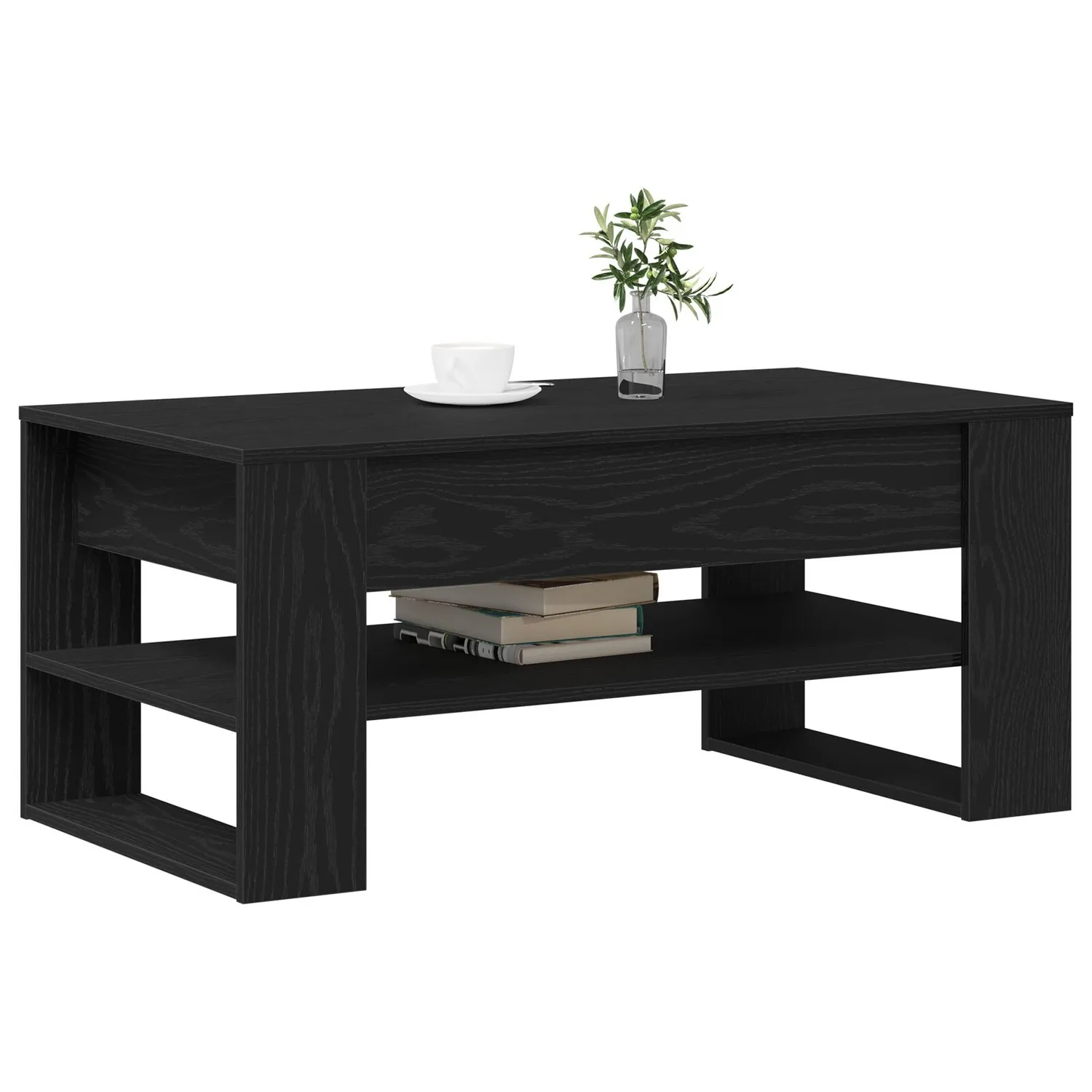 vidaXL Kaffebord Svart Eik 102 x 55 x 45 cm Konstruert tre