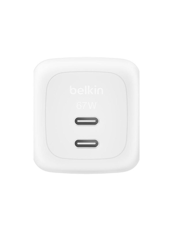 Belkin BoostCharge 67W Dual USB-C PD Wall Charger with PPS WHT