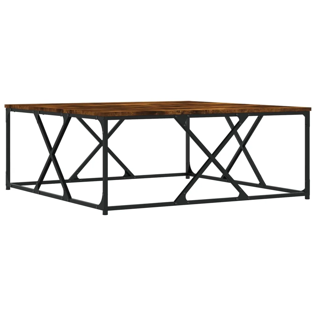 vidaXL Salongbord røkt eik 100x100x40 cm konstruert tre