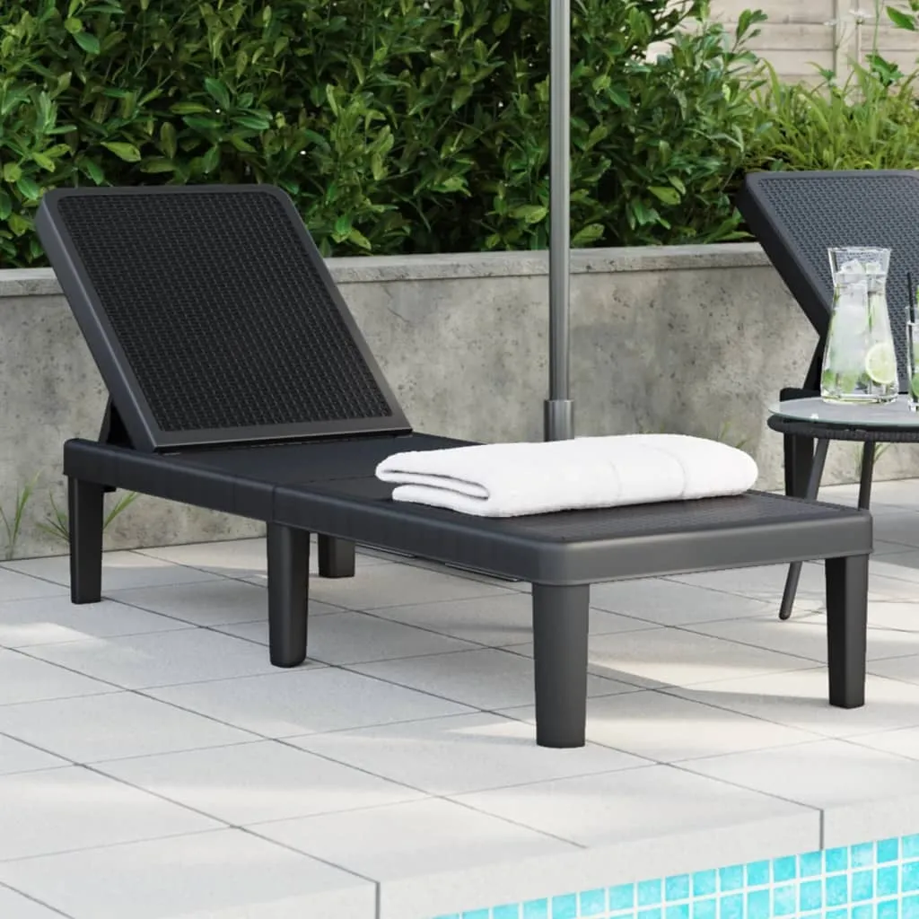 vidaXL Høydejusterbar solseng 4-veis 155,5x57x28 cm polypropylen