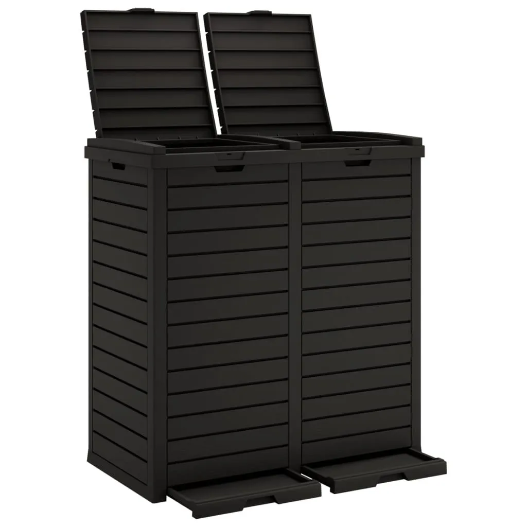 vidaXL Utendørs søppelkasse svart 78x41x86 cm polypropylen