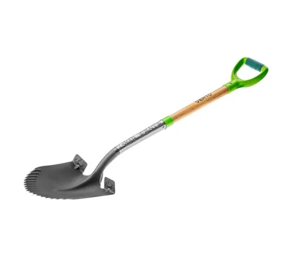 Verto 15G001, Spade, Sort, Grønn, Tre, Round point, Ergonomisk, D-formet, 29 cm